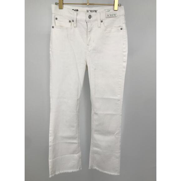 J. Crew White Denim 10" Demi Boot Crop Jeans Womens 26P - Picture 1 of 10